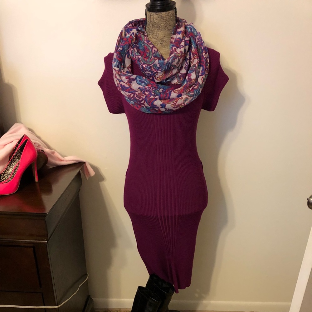 Dot's Wine Sweater Dress